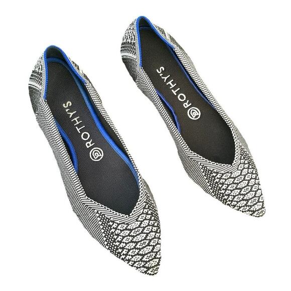 Rothy's The Point Lapis Python Snake Print‎ Women’s Flats Size 9 Shoes - Picture 3 of 17